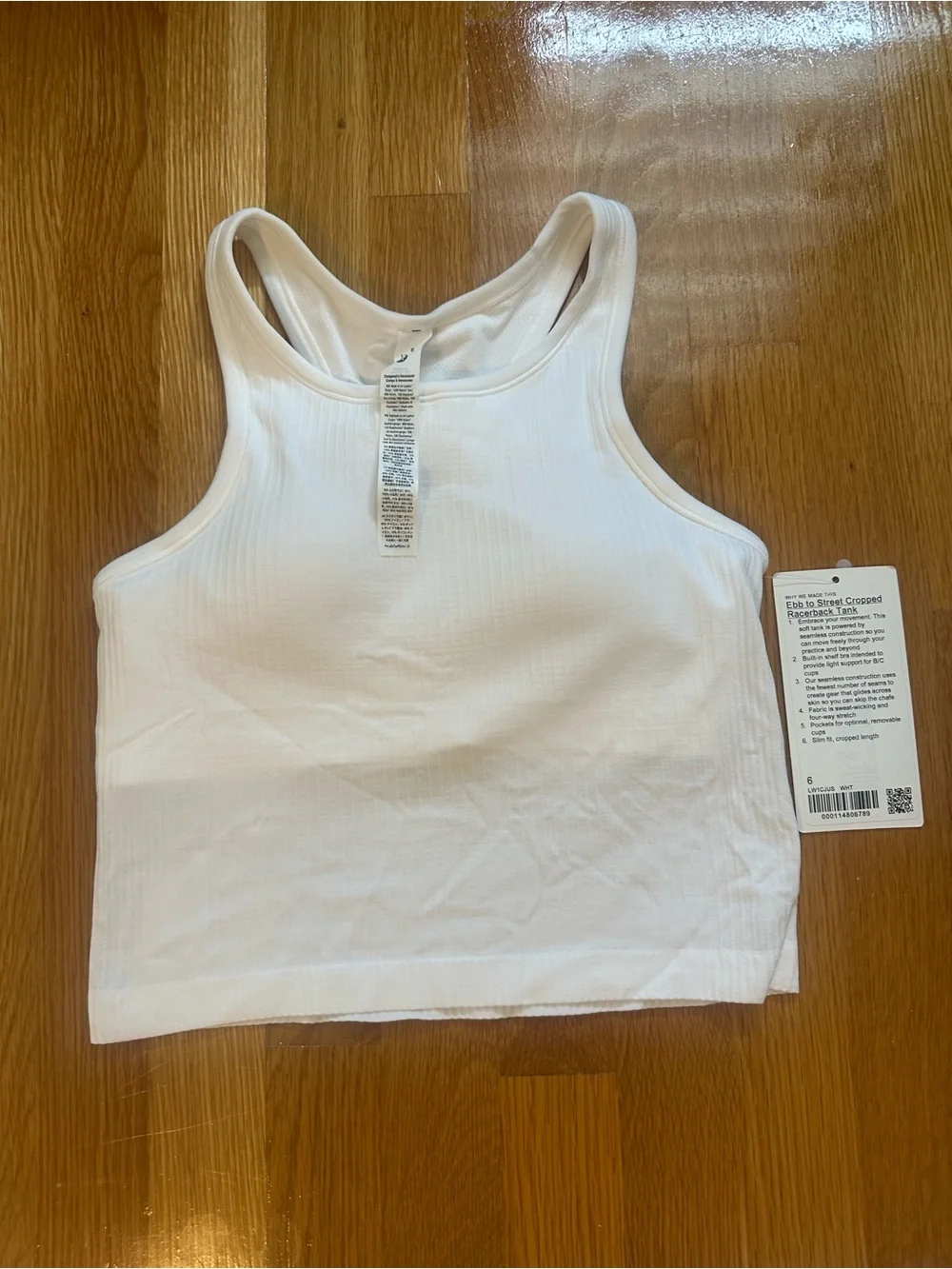 lululemon athletica White Ribbed Cropped Tank